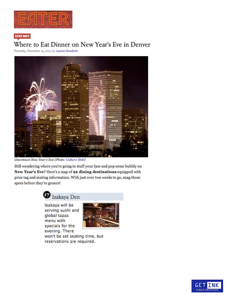Where to Eat on New Year's Eve in Denver